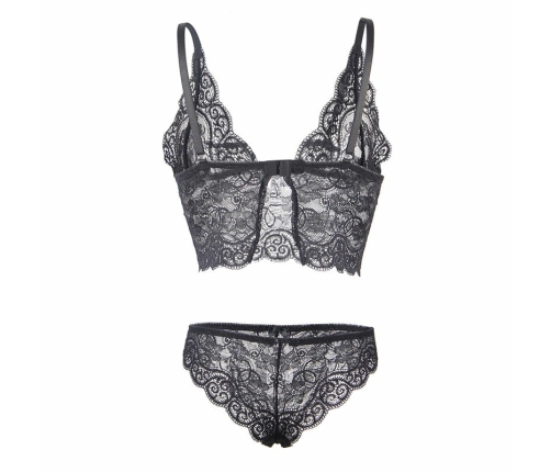 Subblime 953928 Black Silk & Lace Nightgown Set L/XL - Elegant Comfort