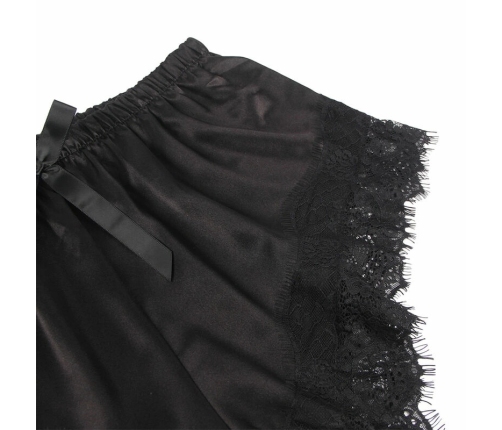 Subblime 953942 Black Silk Nightgown & Lace Pants L/XL Set
