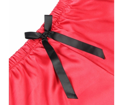 Subblime 953966 Silk Nightgown & Lace Pants Set Black/Red L/XL