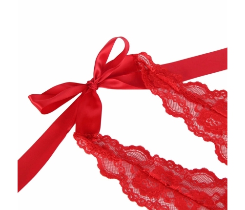 Subblime 953980 Red Bodysuit with Ruffles & Belt L/XL