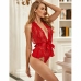 Subblime 953980 Red Bodysuit with Ruffles & Belt L/XL