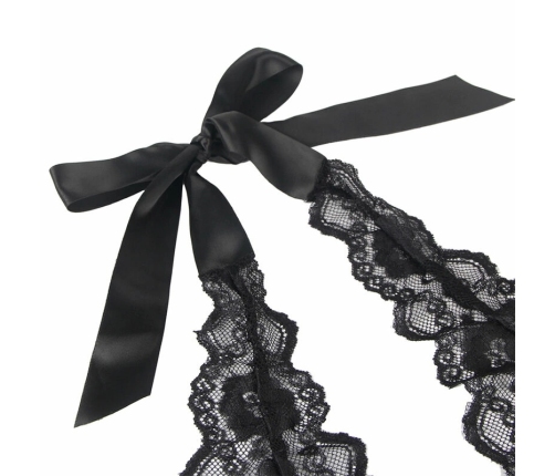 Subblime 930806 Elegant Mesh Bodysuit with Ruffles Black S/M