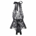 Subblime 930882 Elegant Black Bodysuit with Decorative Ruffles L/XL