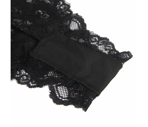 Subblime 930882 Elegant Black Bodysuit with Decorative Ruffles L/XL