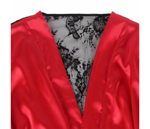 Subblime 954024 Lace Sheer Back Camisole & Thong Set Red/Black L/XL