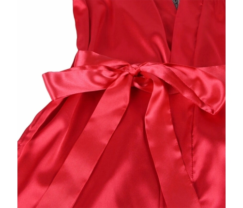 Subblime 954024 Lace Sheer Back Camisole & Thong Set Red/Black L/XL