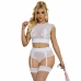 Subblime 954031 Lingerie Set White S/M - Bra, Panties & Garter Belt