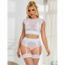 Subblime 954031 Lingerie Set White S/M - Bra, Panties & Garter Belt