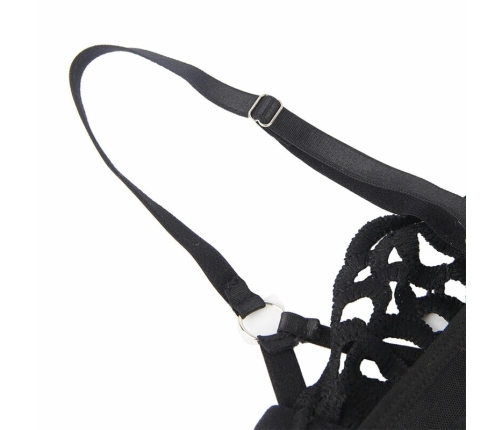 Subblime 954055 Elegant Lace Bodysuit Black S/M - Premium Comfort Fit