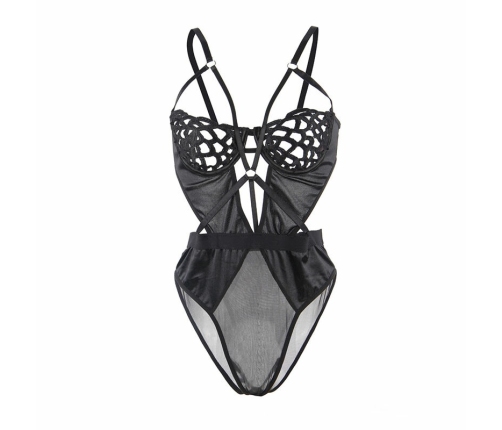 Subblime 954055 Elegant Lace Bodysuit Black S/M - Premium Comfort Fit