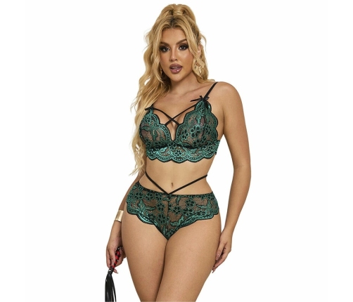 Subblime 954086 Lace Bra & Panties Set Green S/M - Elegant Lingerie