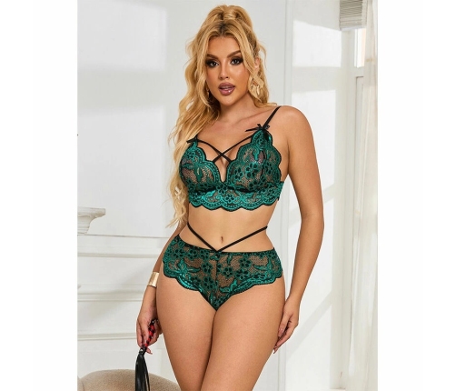 Subblime 954093 Lingerie Set Lace Green L/XL - Elegant Two-Piece Design