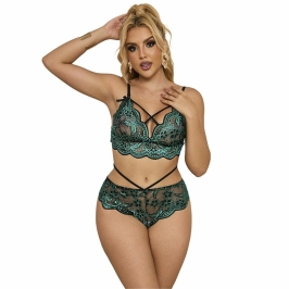 Subblime 954093 Lingerie Set Lace Green L/XL - Elegant Two-Piece Design
