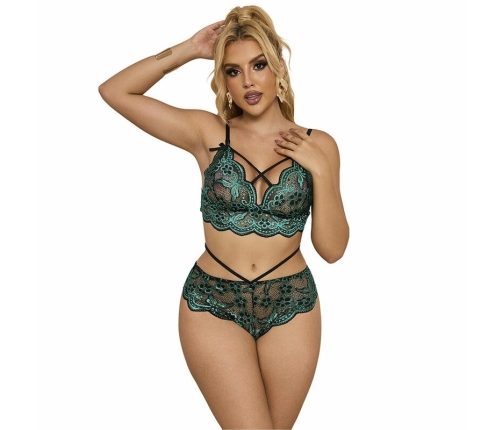Subblime 954093 Lingerie Set Lace Green L/XL - Elegant Two-Piece Design