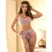 Subblime 954109 Blue Lingerie Set with Garter Belt, Floral S/M