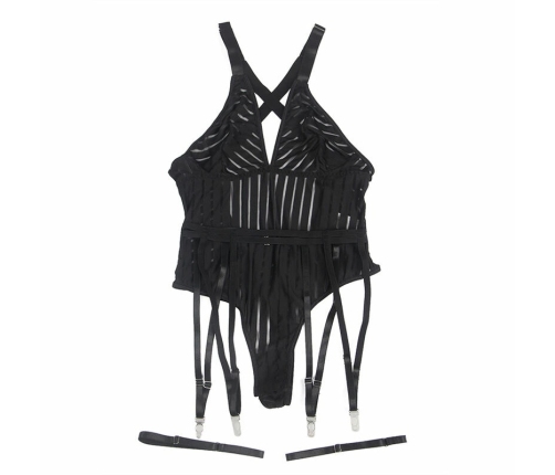 Subblime 954154 Bodysuit with Garter Belt Black L/XL - Elegant Design