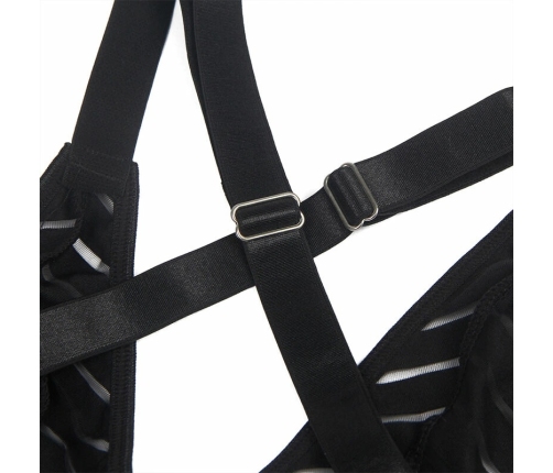 Subblime 954154 Bodysuit with Garter Belt Black L/XL - Elegant Design