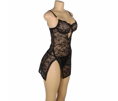 Subblime 954185 Lace Babydoll Black S/M - Adjustable Strap Lingerie