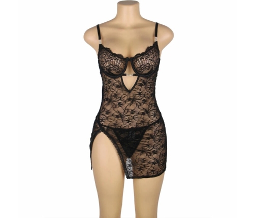 Subblime 954185 Lace Babydoll Black S/M - Adjustable Strap Lingerie