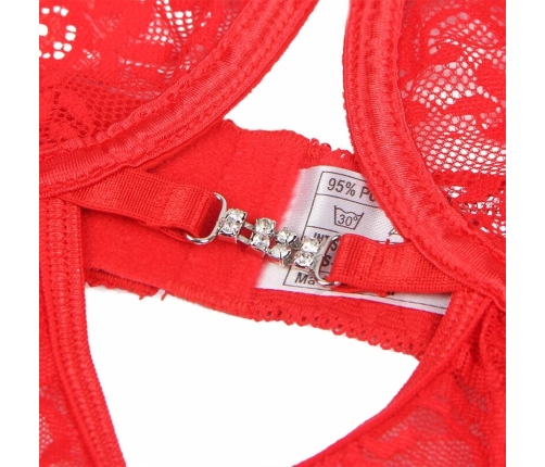 Subblime 954208 Red Lace Babydoll S/M - Adjustable Straps, Elegant Design
