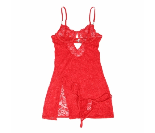 Subblime 954208 Red Lace Babydoll S/M - Adjustable Straps, Elegant Design