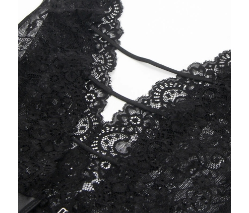 Subblime 954390 Elegant Lingerie Body with Garter Belt Black L/XL