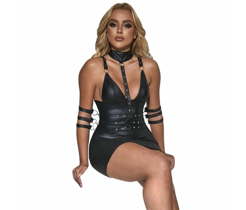 SUBBLIME - 954406 VESTIDO BONDAGE DE CUERO NEGRO S/M