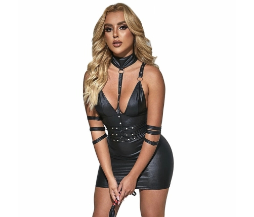 SUBBLIME - 954406 VESTIDO BONDAGE DE CUERO NEGRO S/M