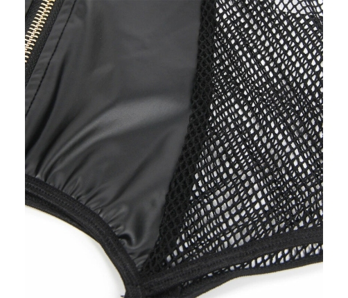 Subblime Mesh & Eco-Leather Dress Black L/XL - Modern Elegance