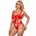 Subblime 954468 Red Openwork Bodysuit with Decorative Bow S/M