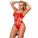 Subblime 954468 Red Openwork Bodysuit with Decorative Bow S/M