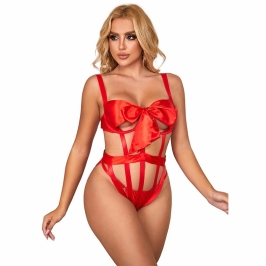 Subblime 954475 Openwork Bow Accent Intimate Body Red L/XL Subblime 954475 Openwork Bow Accent Intimate Body Red L/XL