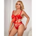 Subblime 954475 Openwork Bow Accent Intimate Body Red L/XL