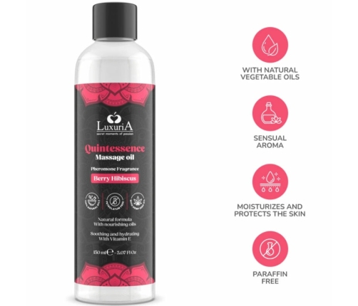 Intimateline Luxuria Massage Oil Berry 150ml - Nourishing Hemp Formula