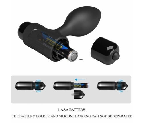 Pretty Love BI-040077 Anal Plug Black 10-Function Silicone System