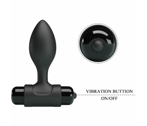 Pretty Love BI-040077 Anal Plug Black 10-Function Silicone System