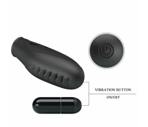 Pretty Love Gilo Silicone Finger Vibrating Massager Black
