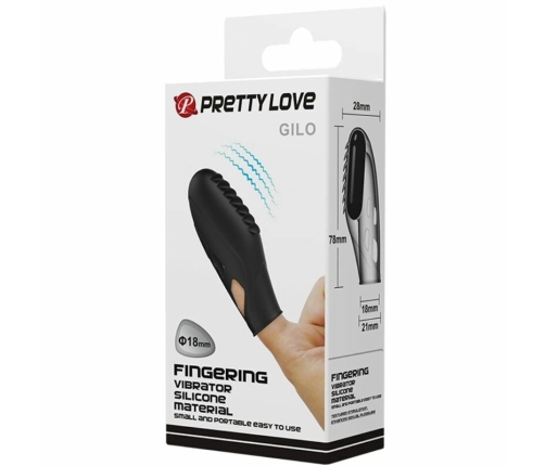 Pretty Love Gilo Silicone Finger Vibrating Massager Black