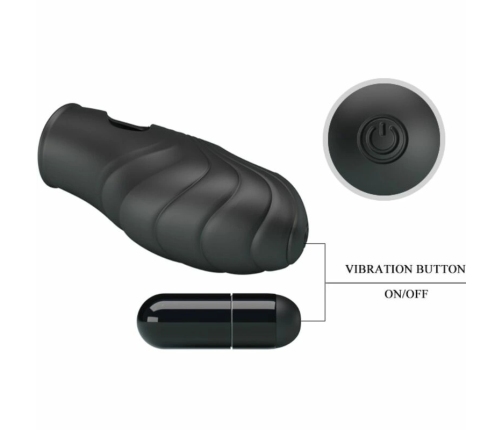 Pretty Love Lich Silicone Finger Vibe Black - Compact Wearable Model