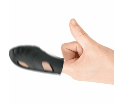 Pretty Love Lich Silicone Finger Vibe Black - Compact Wearable Model