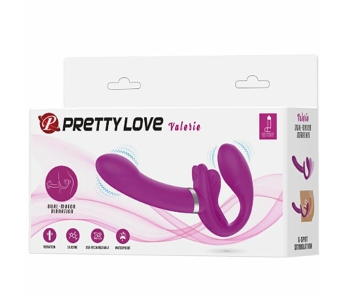 Pretty Love Valerie Double Intimate System 12 Modes Purple Silicone