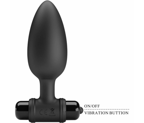 Pretty Love BI-040107 Intimate Silicone Plug 10-Mode Black Medium
