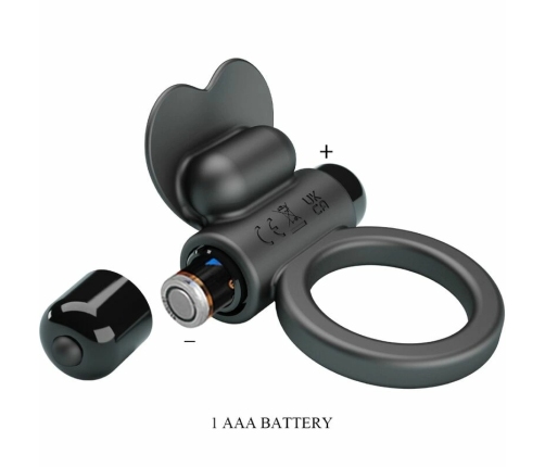 Pretty Love Debonaire Black Intimate Ring with 10 Vibration Modes