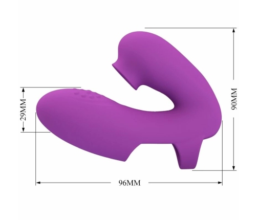 Pretty Love Athena Rechargeable Finger Device, 7 Modes, Purple Silicone