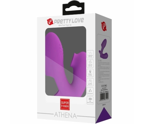 Pretty Love Athena Rechargeable Finger Device, 7 Modes, Purple Silicone