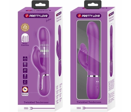 Pretty Love BW-500012-3 4-in-1 Vibrating Silicone Device Purple