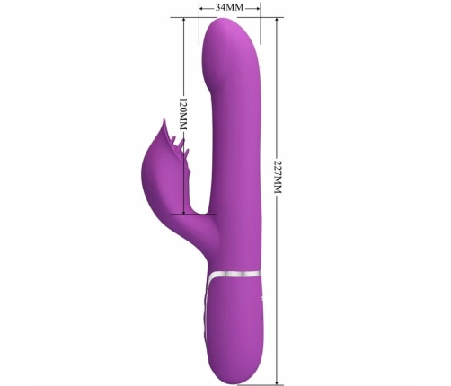 Pretty Love BW-500012-3 4-in-1 Vibrating Silicone Device Purple