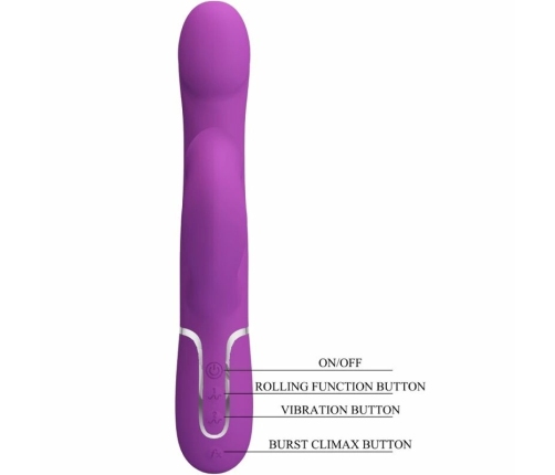 Pretty Love BW-500012-3 4-in-1 Vibrating Silicone Device Purple
