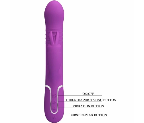 Pretty Love Coale 4-in-1 Silicone Intimate Machine Purple USB Rechargeable