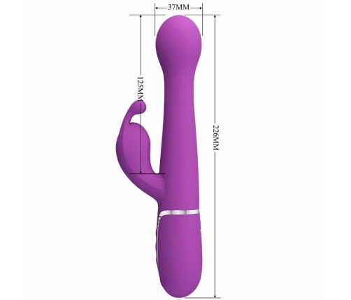 Pretty Love Dejon 3-in-1 Multifunction Rabbit Vibrator Purple Silicone